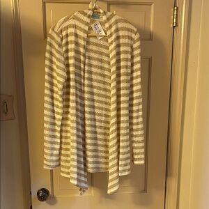New Striped Beige and White Cardigan